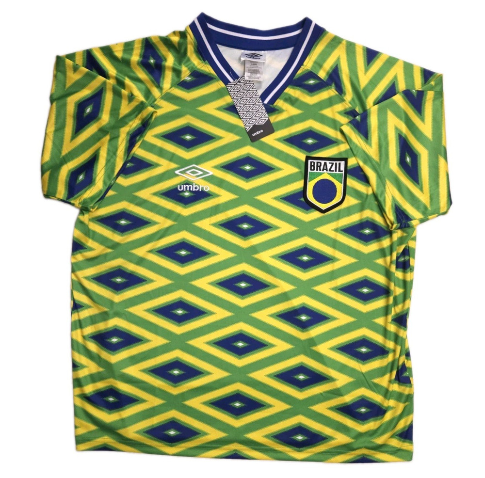 Umbro Brazil National Team Vintage Retro Style Soccer Jersey Men's Size Large